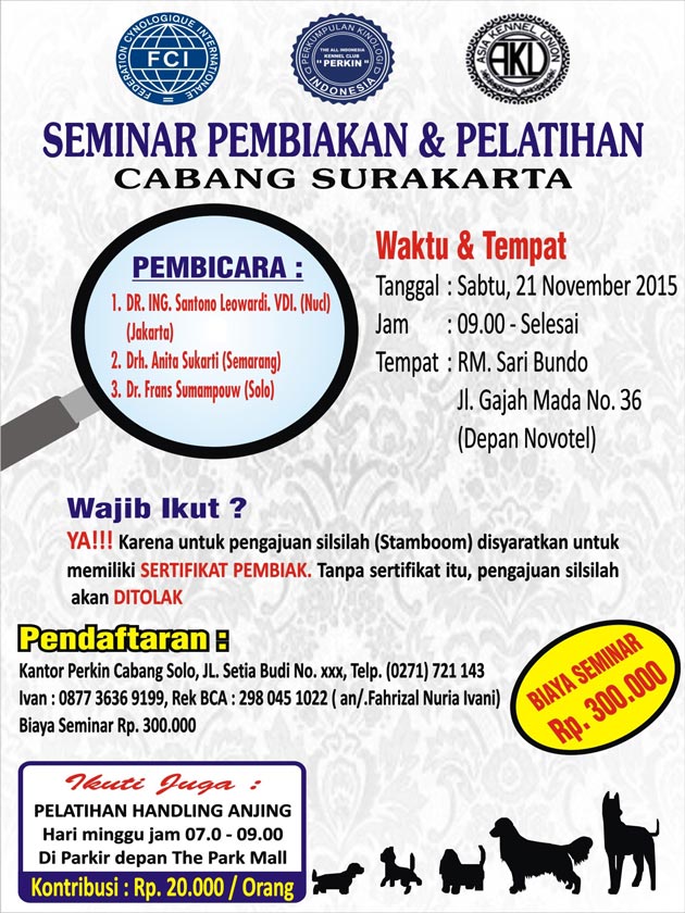 Seminar Pembiakan & Pelatihan Perkin Surakarta/Solo
